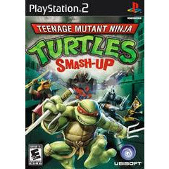 PlayStation 2 game case for 'Teenage Mutant Ninja Turtles Smash-Up' with turtles and characters on a white background.
