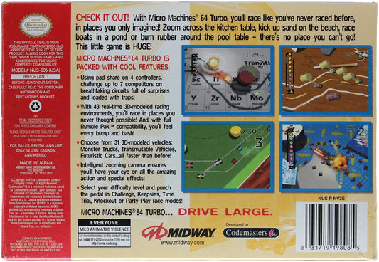 The Original Micro Machines Scale Miniatures 64 Turbo