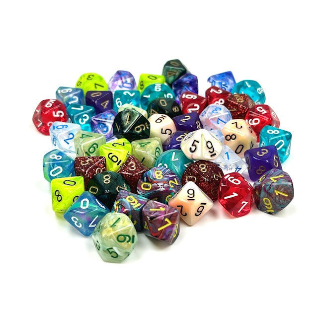 Bag Of 50 Mini Polyhedral Assorted D10