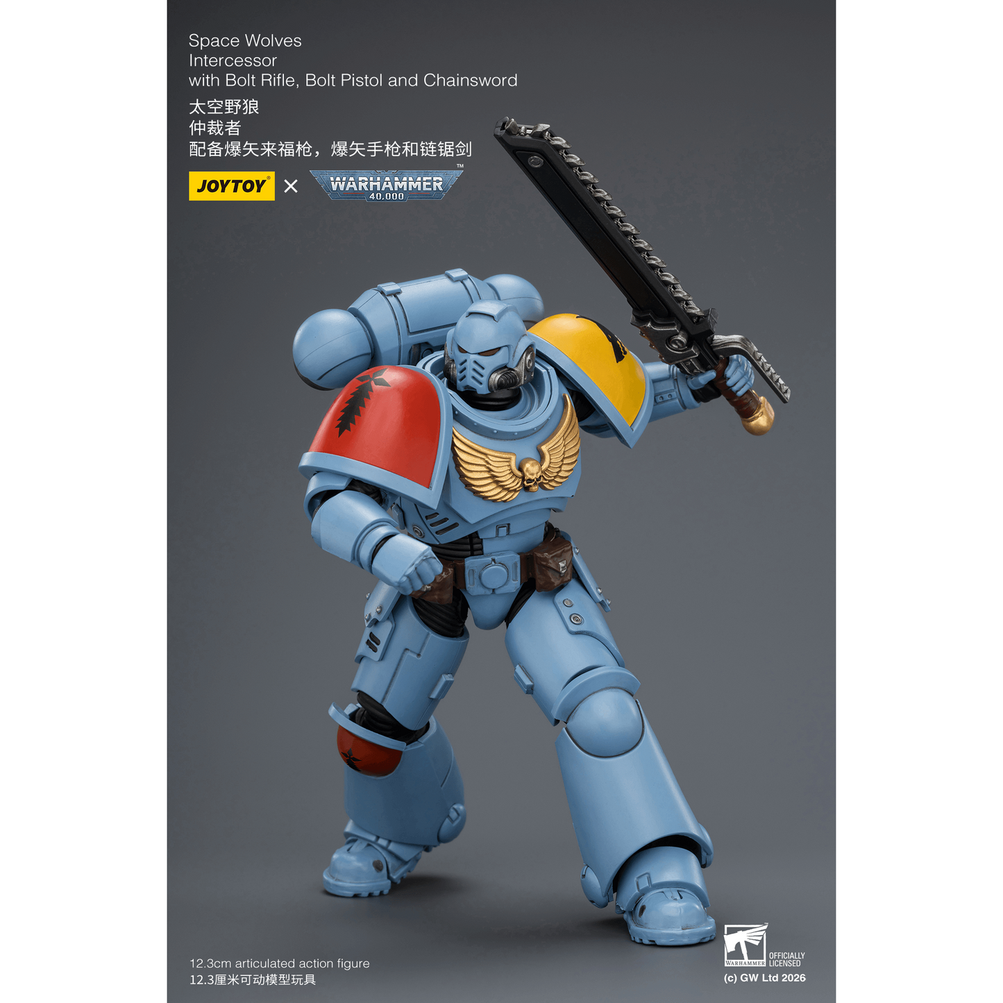 JOYTOY - Space Wolves Intercessor with Bolt Rifle, Bolt Pistol and Chainsword