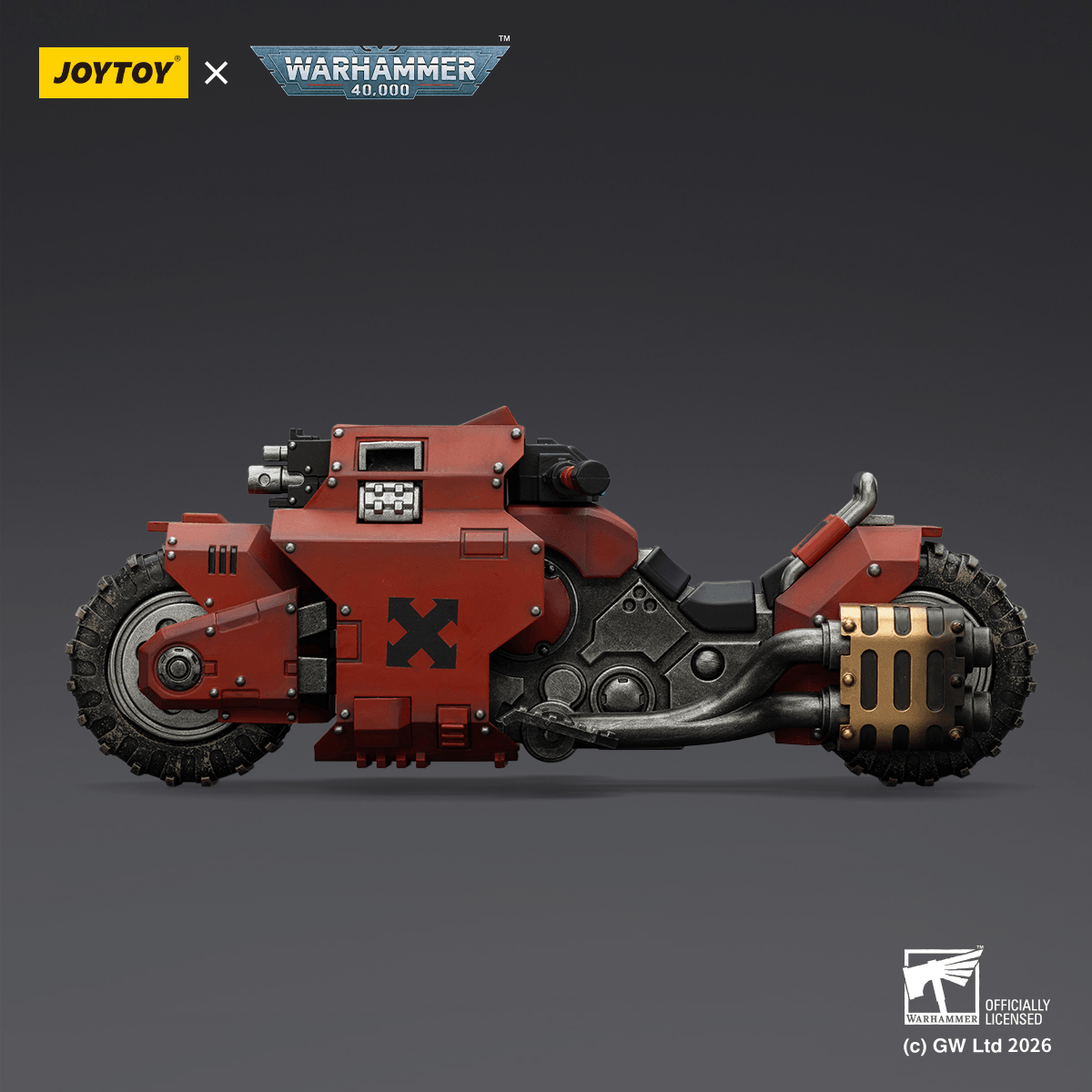JOYTOY - Blood Angels Raider-pattern Combat Bike with twin-linked bolt rifles