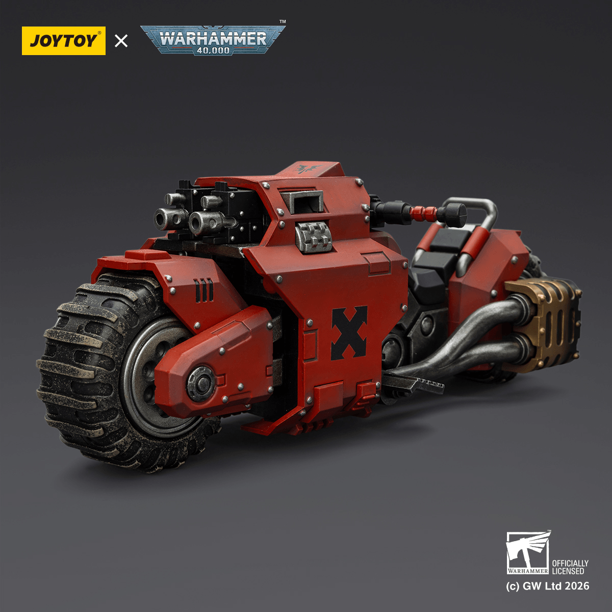 JOYTOY - Blood Angels Raider-pattern Combat Bike with twin-linked bolt rifles