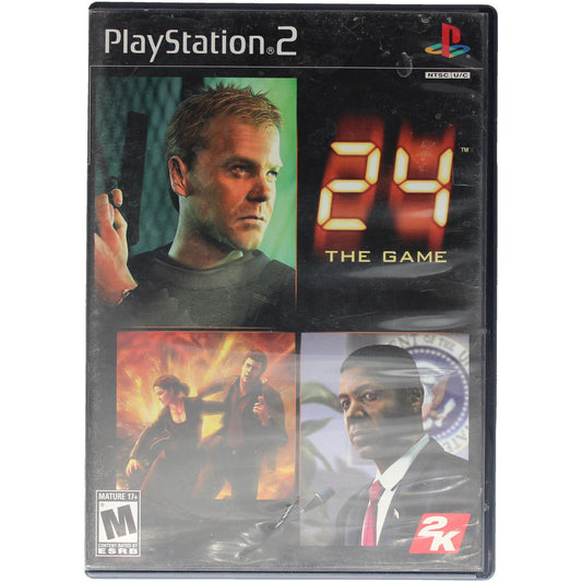 PlayStation 2 game case for '24: The Game' with character images and PlayStation logo.