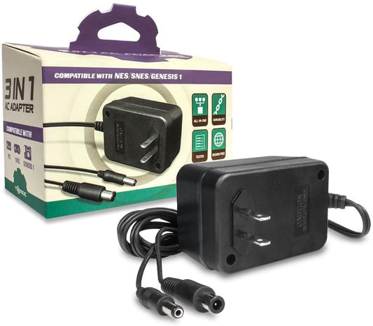 3-in-1 Universal AC Adapter (Genesis/ SNES/ NES) (Tomee)