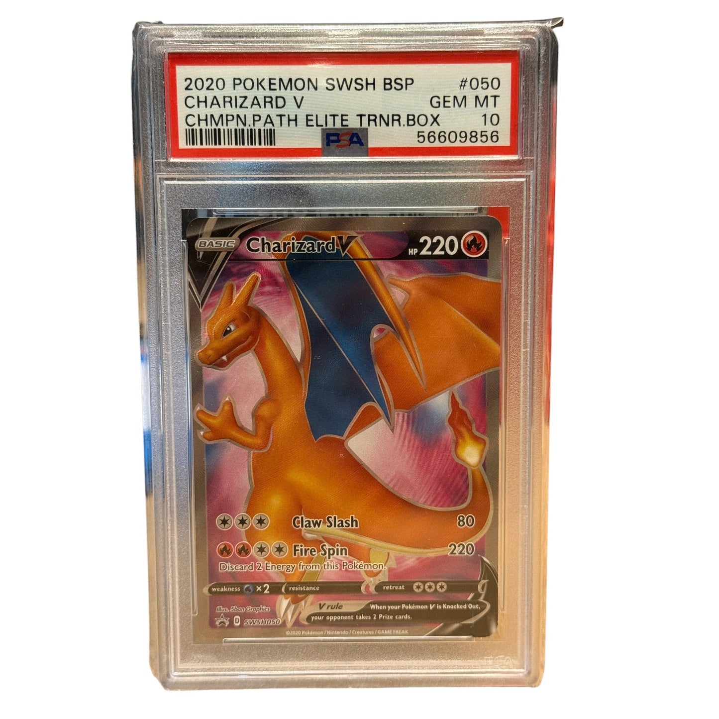 2020 Pokémon Champion's Path Elite Trainer Box Charizard V Black Star Promo #SWSH050 PSA 10