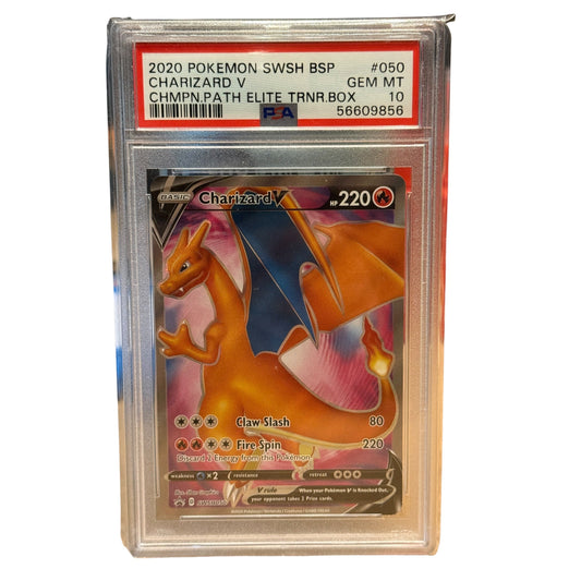 2020 Pokémon Champion's Path Elite Trainer Box Charizard V Black Star Promo #SWSH050 PSA 10