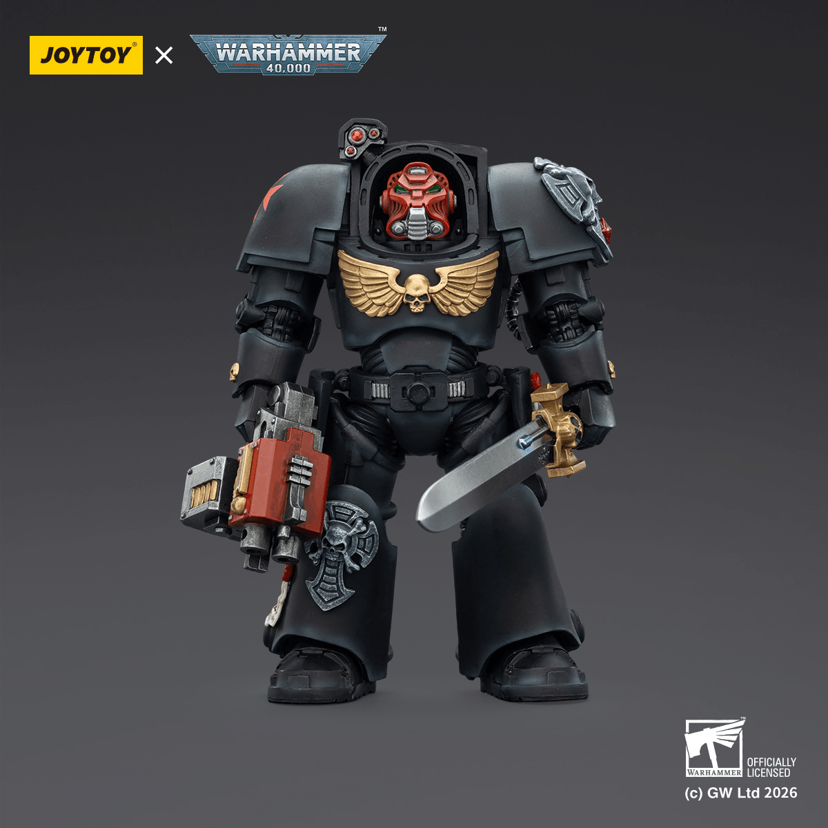 JOYTOY - Black Templars Terminator 1 with Power Sword and Storm Bolter