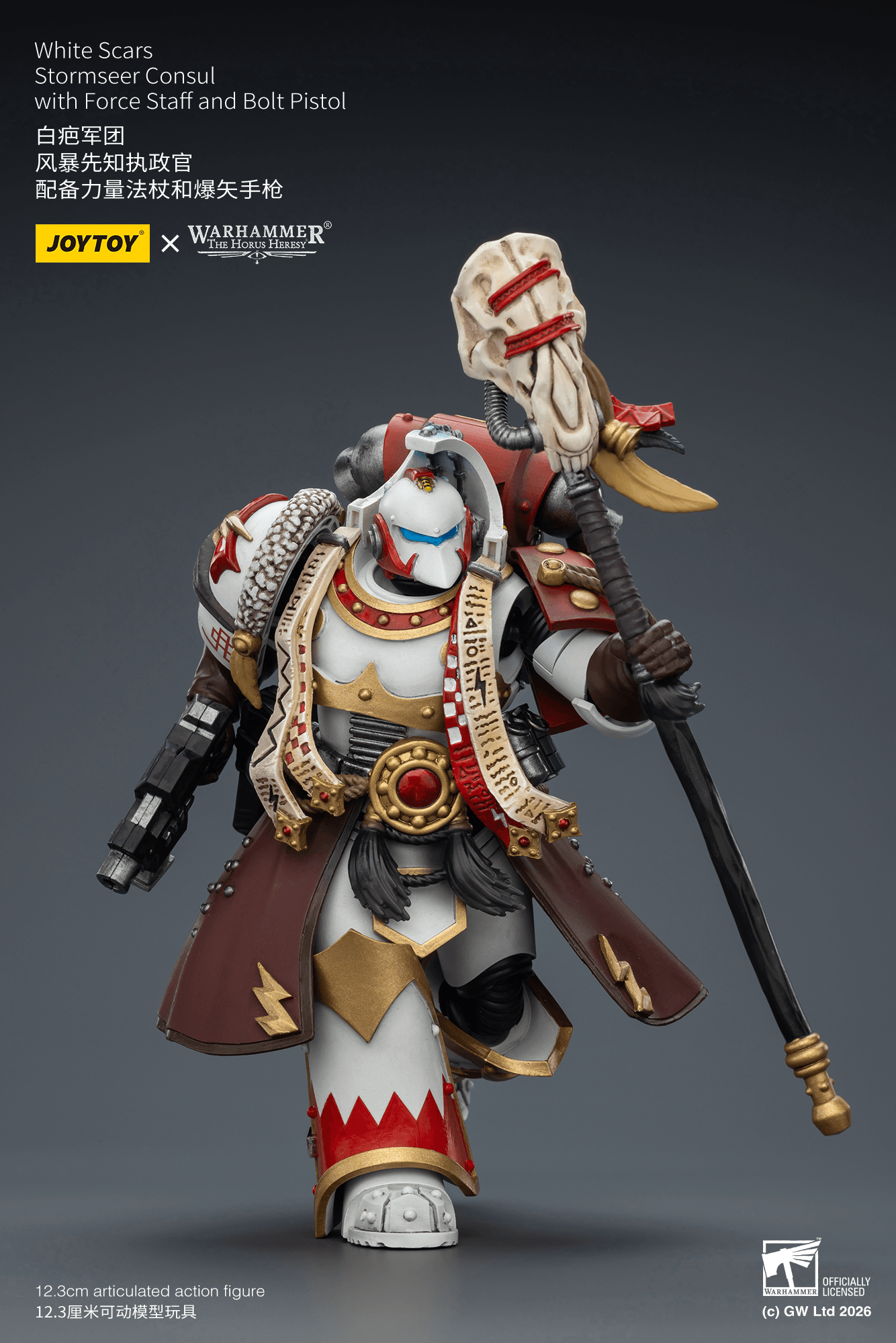 JOYTOY - White Scars Stormseer Consul with Force Staff and Bolt Pistol