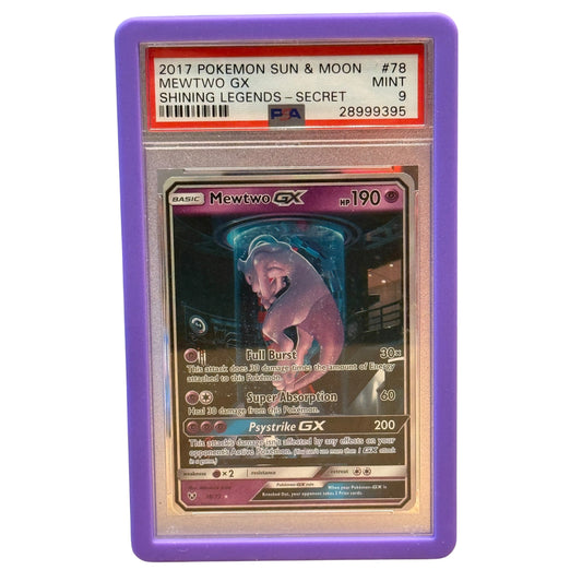 2017 Pokémon Shining Legends Mewtwo GX Secret Rare #78 PSA 9
