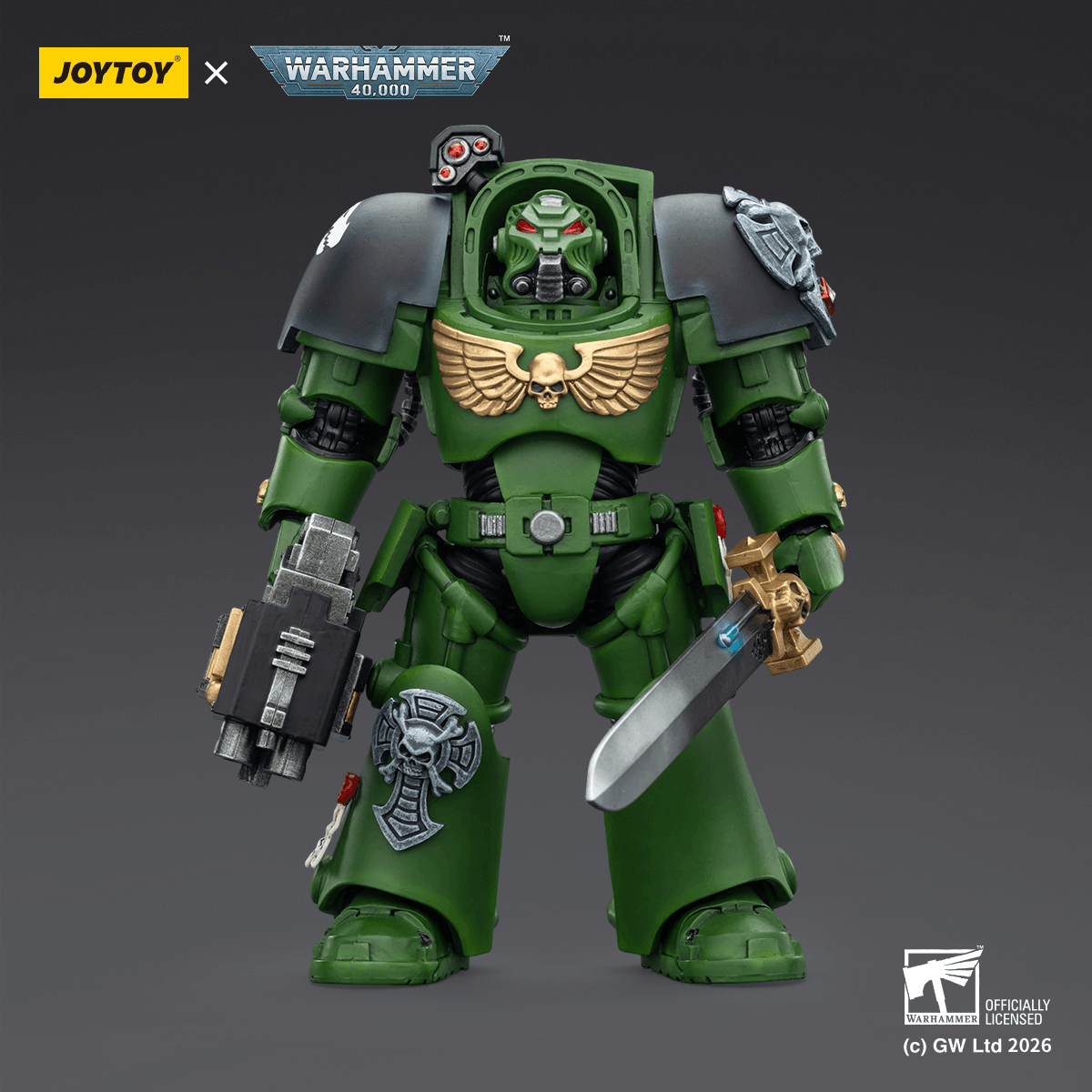 JOYTOY - Salamanders Terminator 1 with Power Sword and Storm Bolter