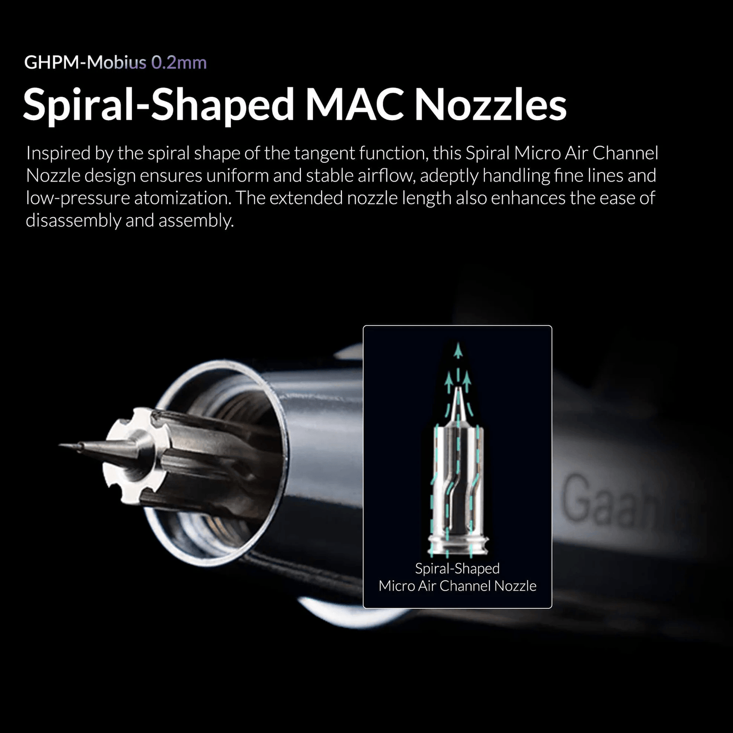 Gaahleri Premium Series Mobius 0.2mm Airbrush