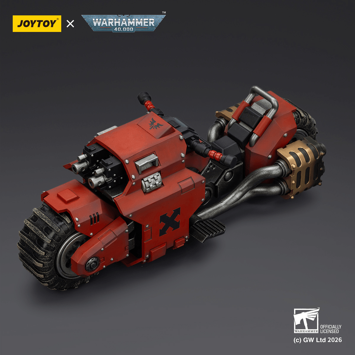 JOYTOY - Blood Angels Raider-pattern Combat Bike with twin-linked bolt rifles