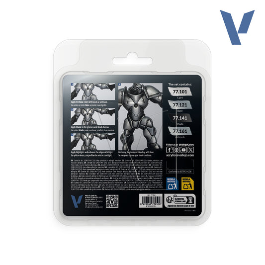 Vallejo - True Metallic Metal: Sterling Silver Paint Set