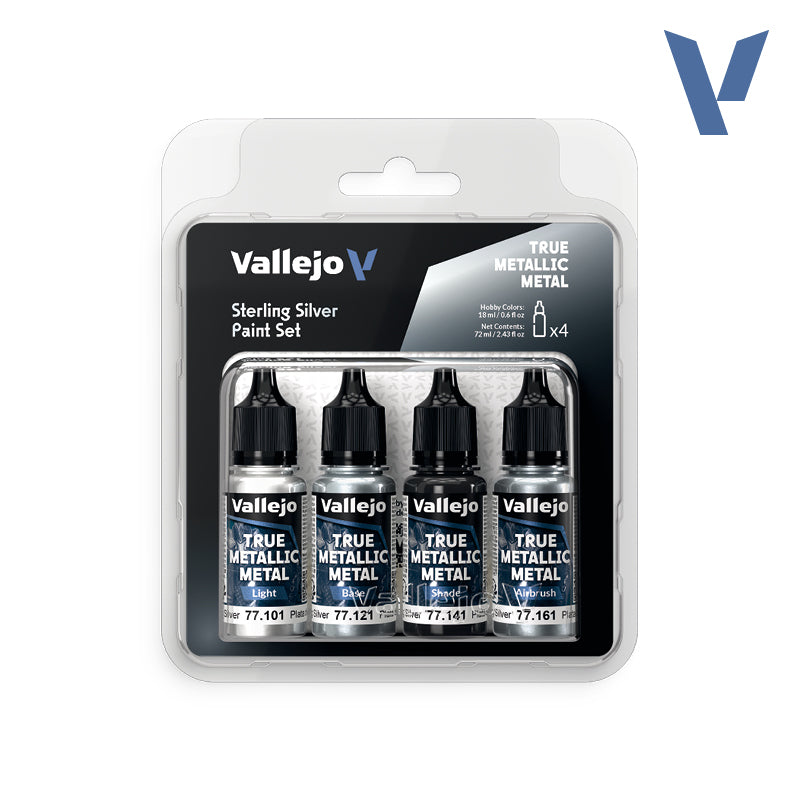 Vallejo - True Metallic Metal: Sterling Silver Paint Set