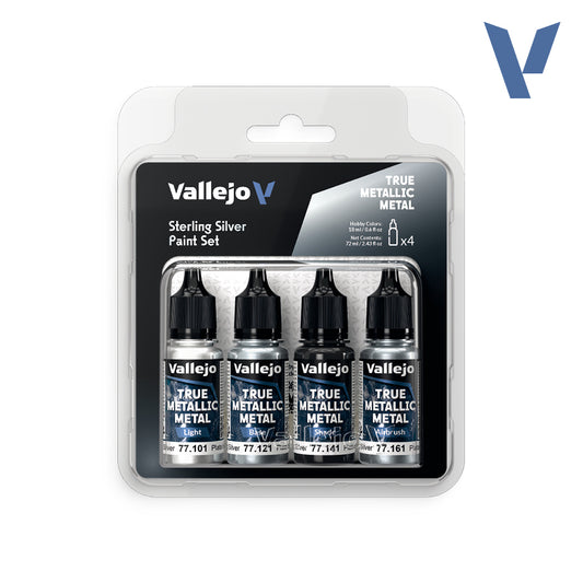 Vallejo - True Metallic Metal: Sterling Silver Paint Set