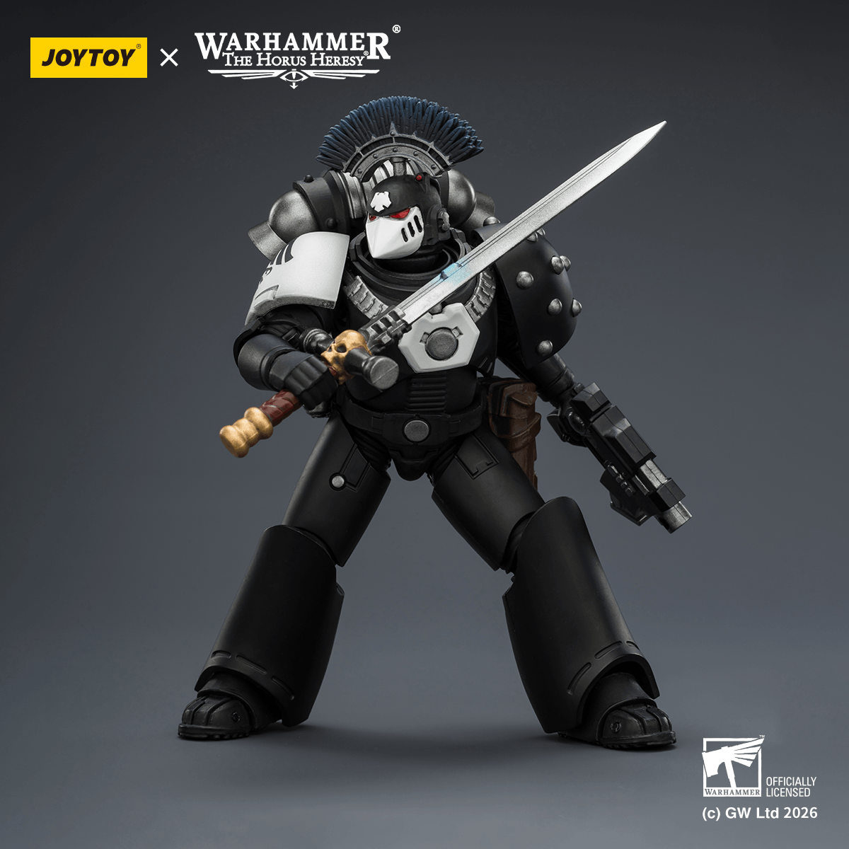 JOYTOY - Raven Guard MkVI Tactical Sergeant with Power Sword, Bolter and Plasma Pistol