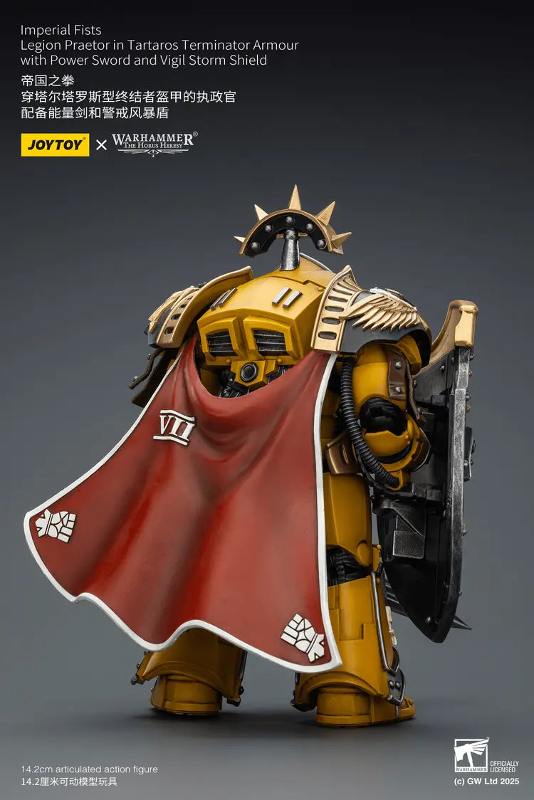 JOYTOY - Imperial Fists Legion Praetor in Tartaros Terminator Armour with Power Sword and Vigil Storm Shield (PRE-ORDER RELEASES JUNE)
