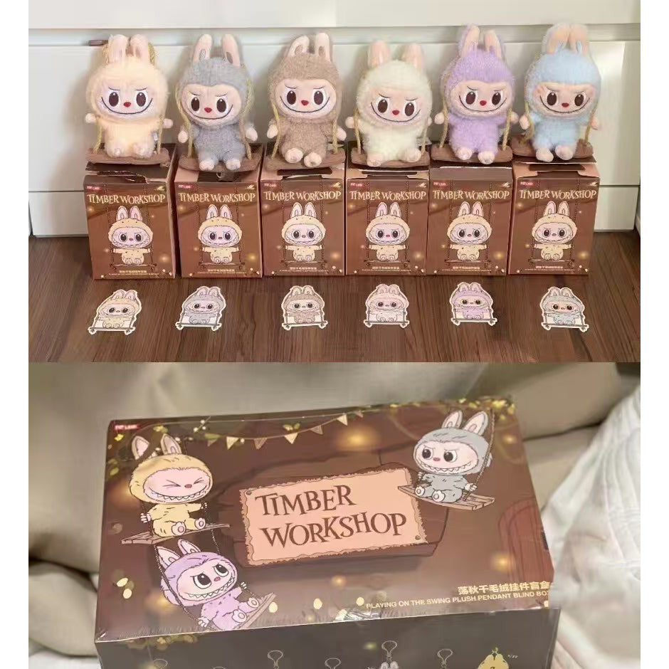 Labubu The Monsters Timber Workshop Playing on the Swing Plush Blind Box