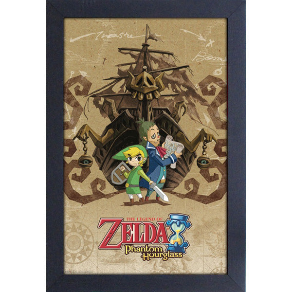 The Legend of Zelda Phantom Hourglass Game Cover Art 11″X17″ Framed Print