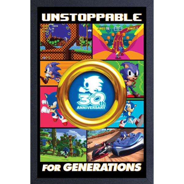 Sonic the Hedgehog - 30th Anniversary Unstoppable for Generations 11″ X 17″ Framed Print
