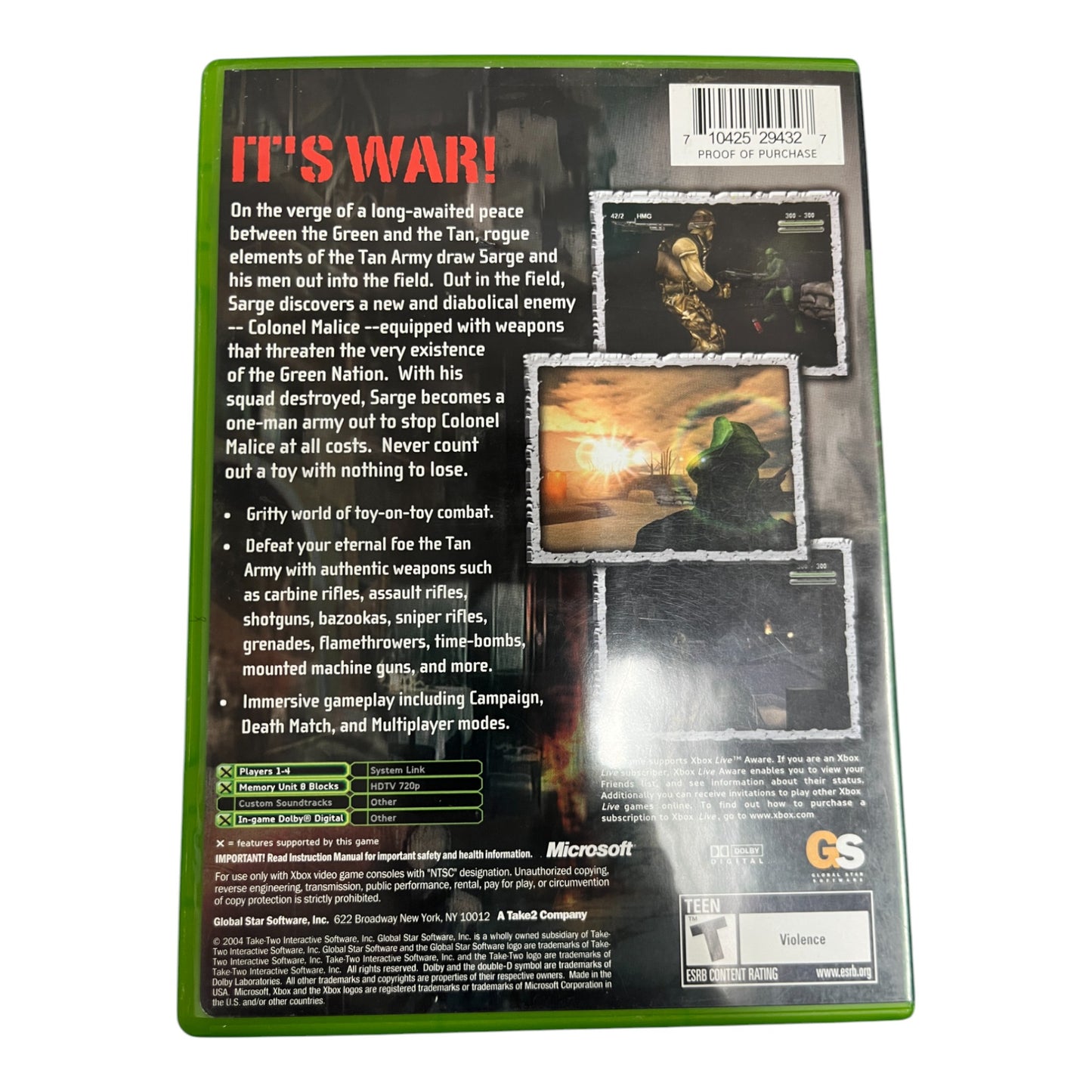 Army Men Sarge's War (Xbox)