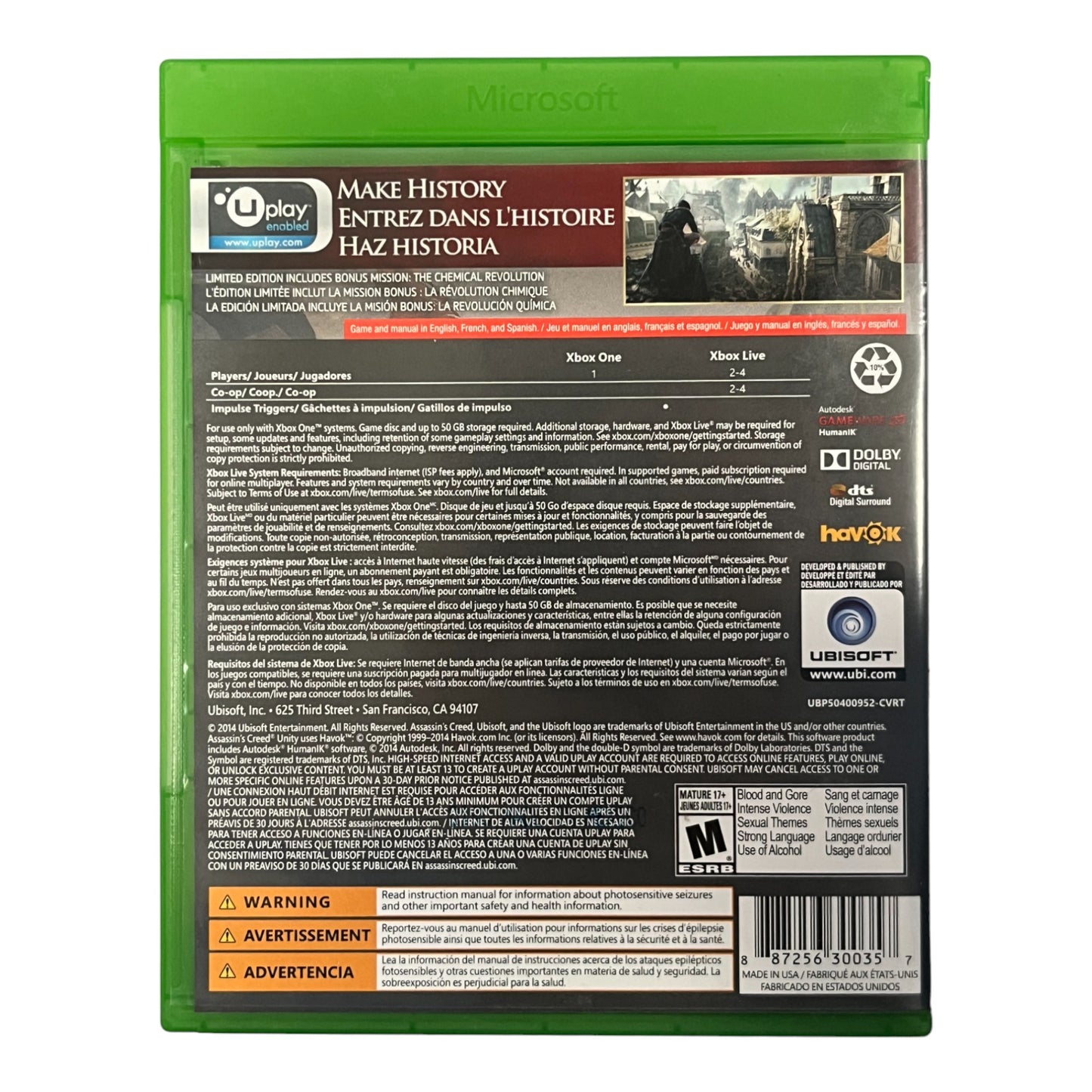 Assassin's Creed: Unity [Limited Edition] (Xbox One)