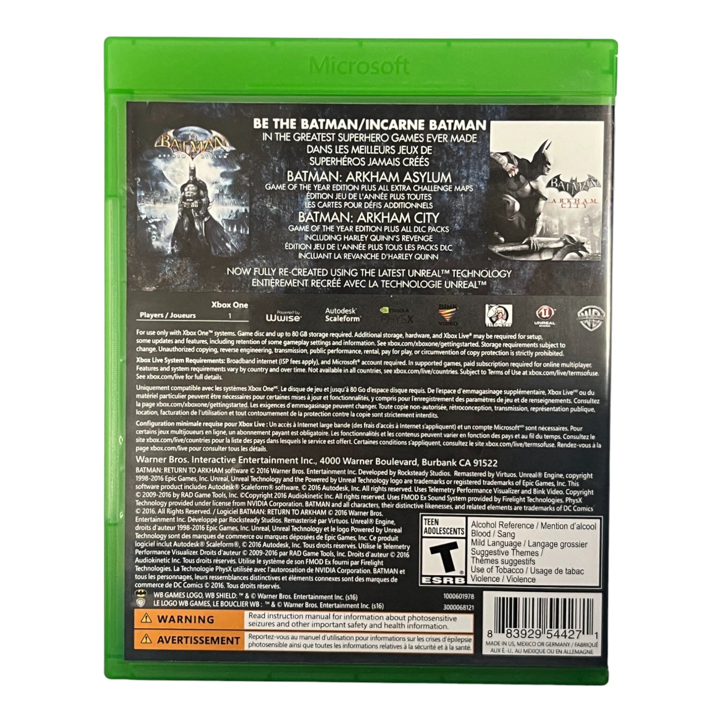 Batman Return To Arkham (Xbox One)