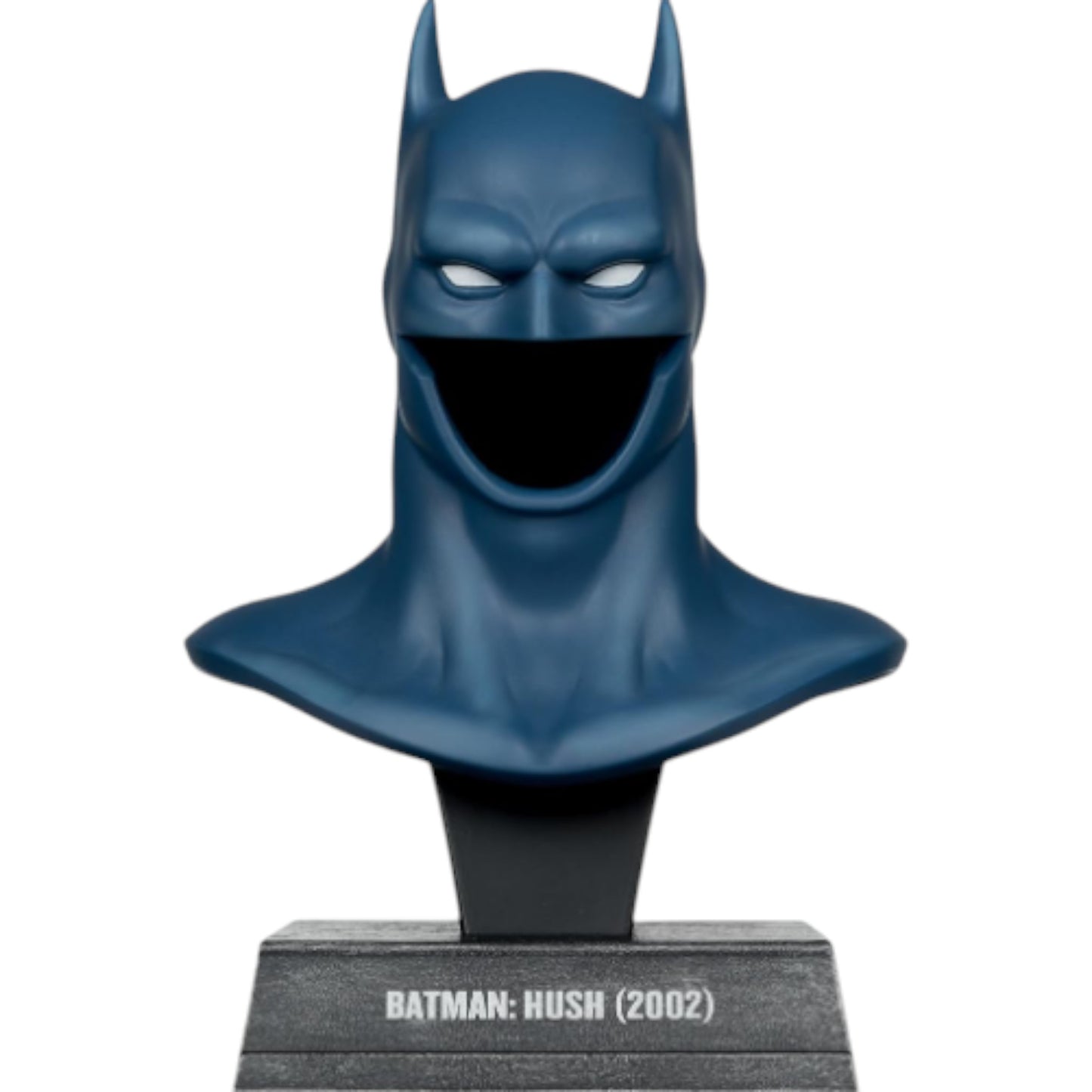 Blue Batman bust on a white background