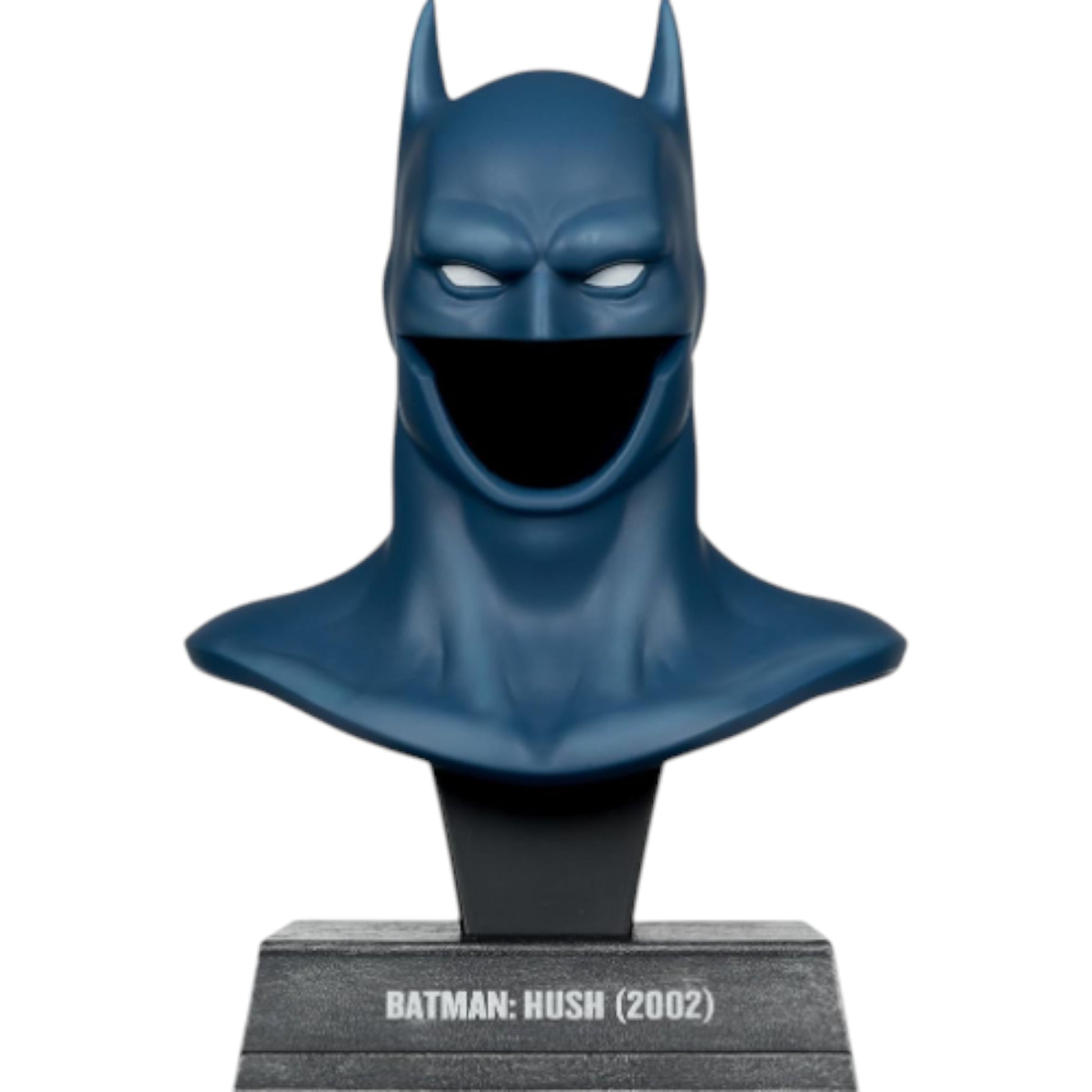 Blue Batman bust on a white background