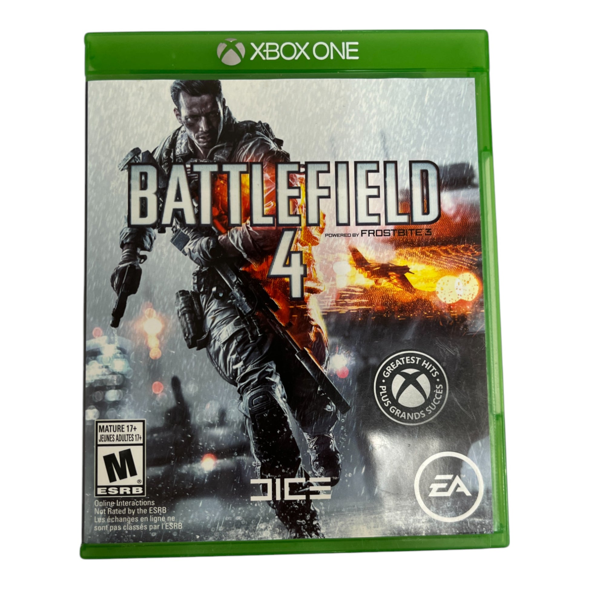 Xbox One game console with 'Battlefield 4' packaging on a white background