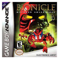 Bionicle Game Boy Advance game case with characters and mask on a white background