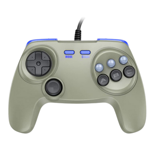 BrawlerGen Blue & Grey 2-In-1 Genesis & Saturn Wired Controller