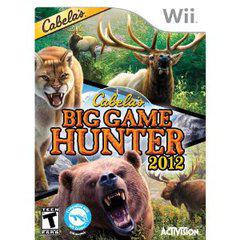 Cabela's Big Game Hunter 2012 game cover for Wii with animals and Cabela's branding.