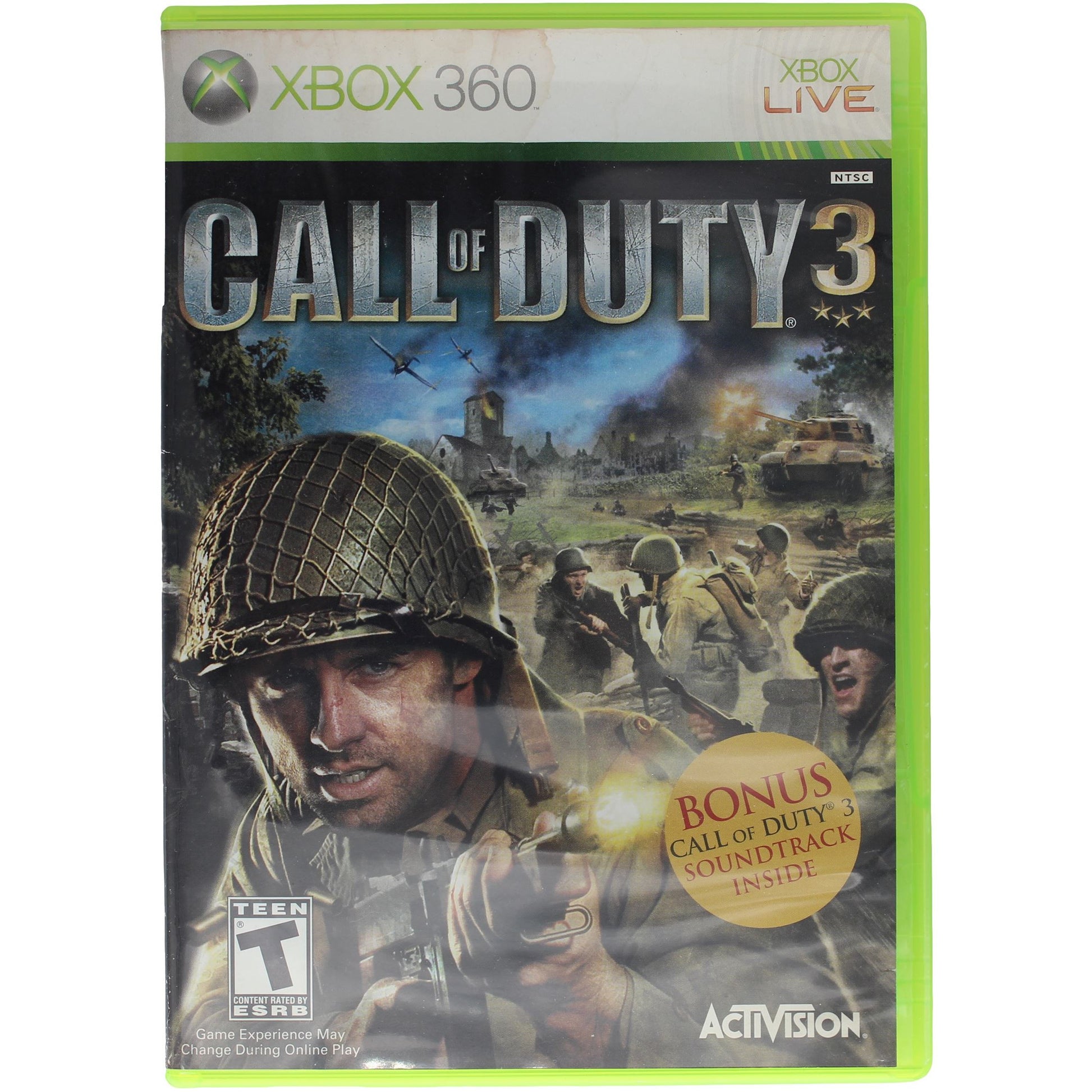 Call of Duty 3 game case for Xbox 360 with soldier on cover