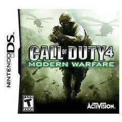 Call of Duty 4 Modern Warfare game case for Nintendo DS with soldier and helicopter graphics.