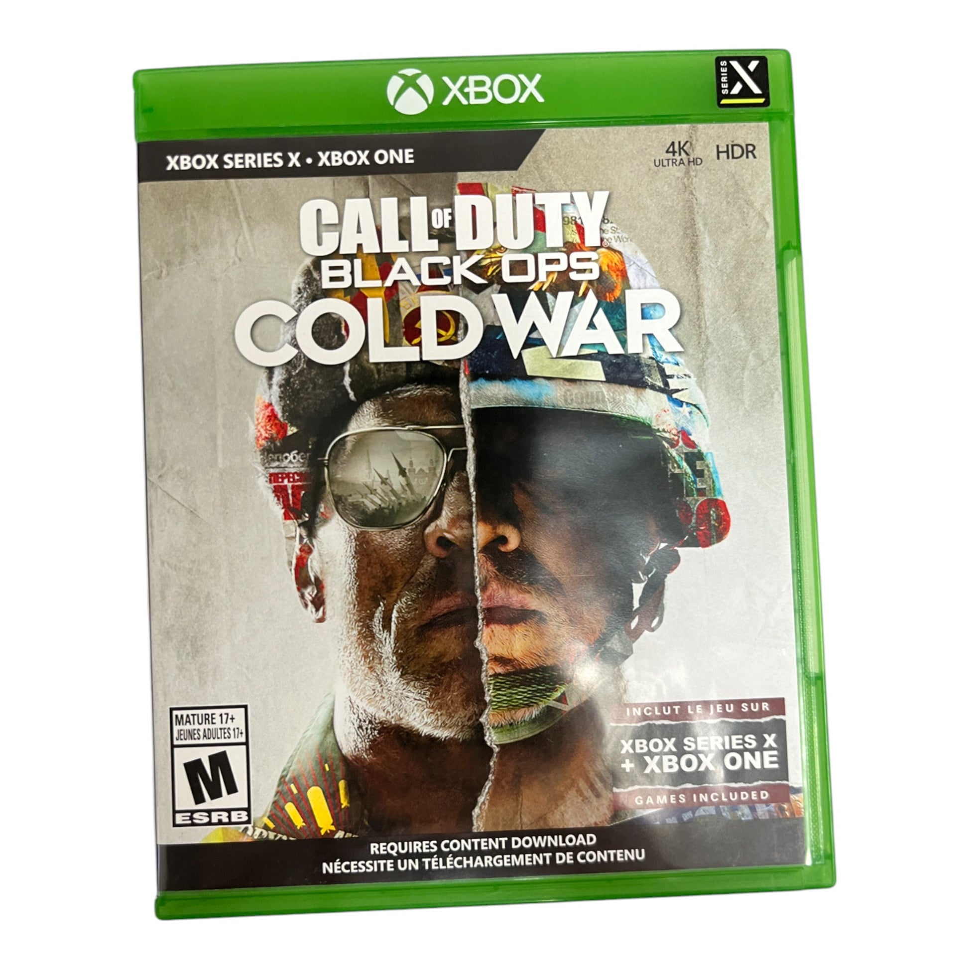 Call of Duty: Black Ops Cold War game case for Xbox on a white background