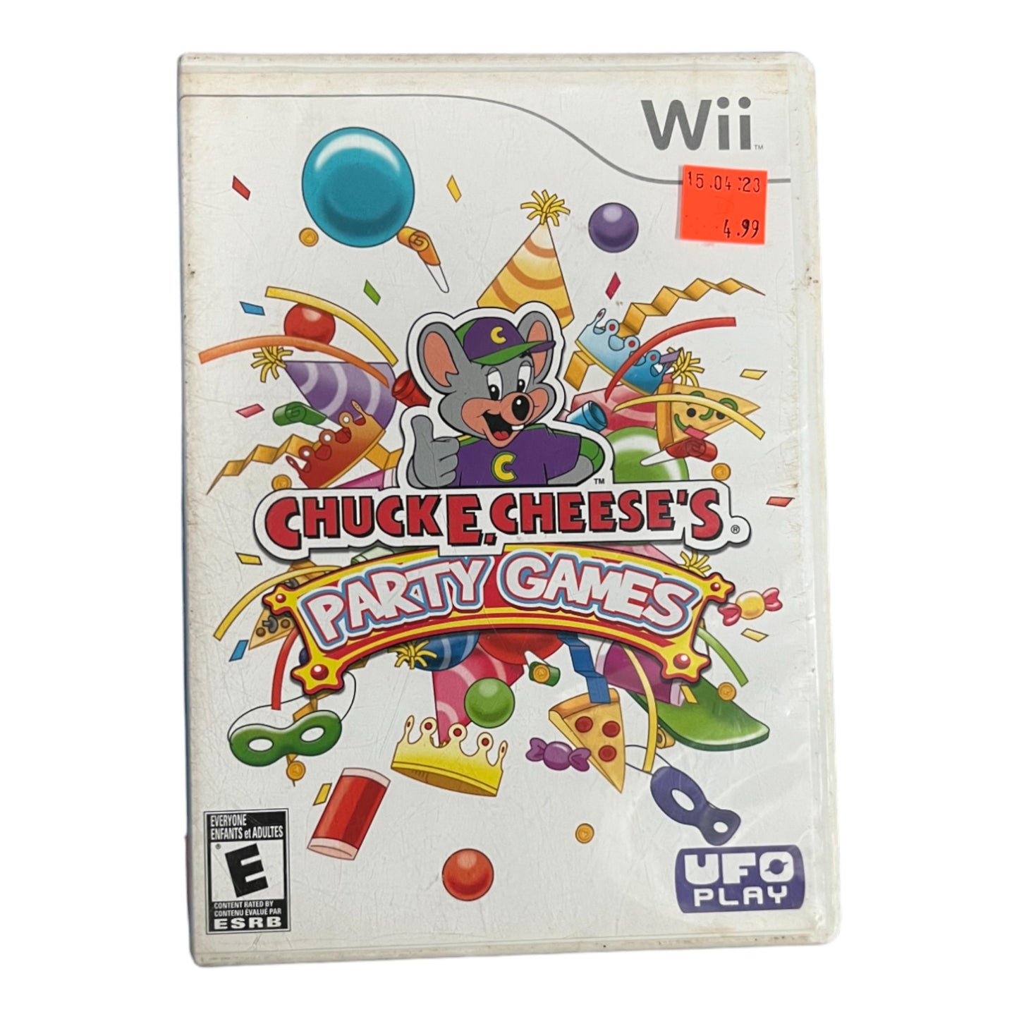 Chuck E. Cheese's Party Games game case for Wii on a white background