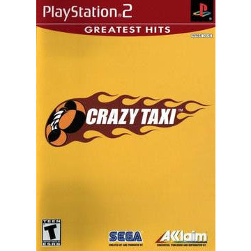 PlayStation 2 game cover for 'Crazy Taxi' with Sega and Acclaim logos.