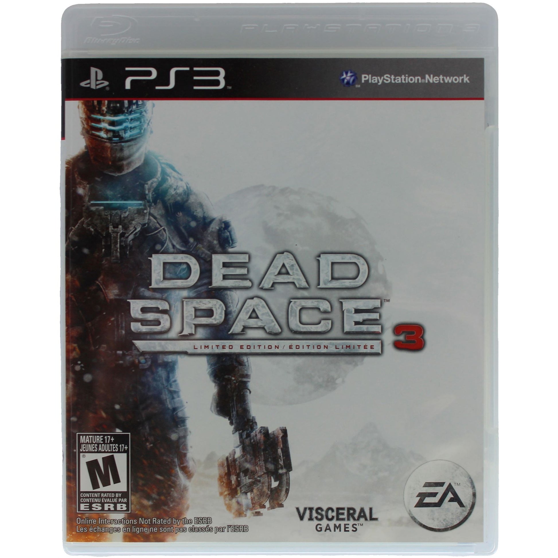 Dead Space 3 game case for PS3 with Visceral Games logo
