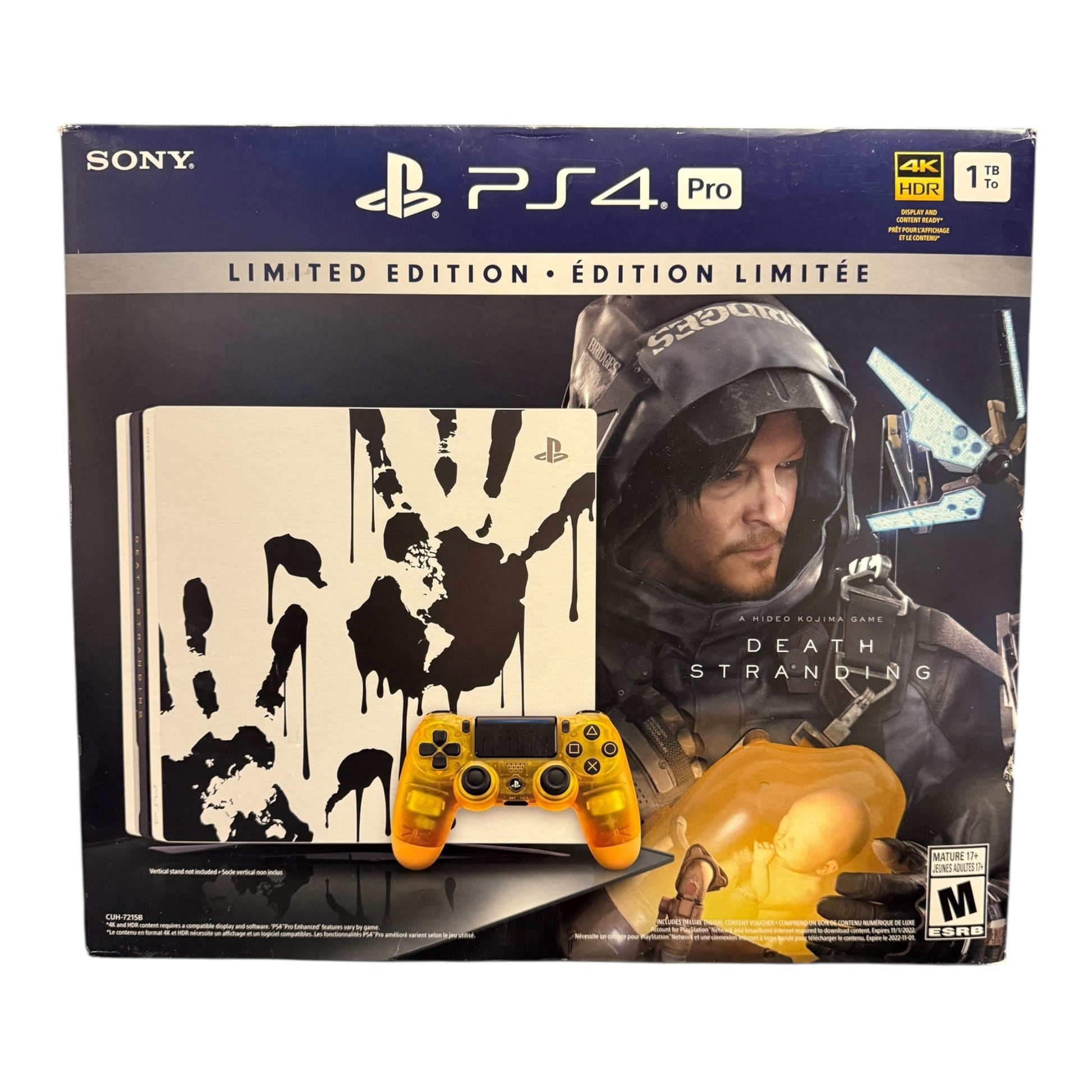 PlayStation 4 Pro bundle with 'Death Stranding' design on packaging