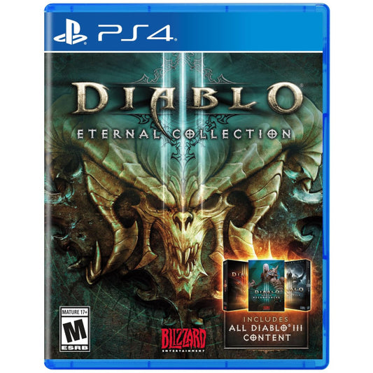 Diablo III Eternal Collection game case for PS4 with dragon illustration