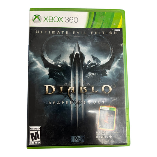 Diablo III: Reaper of Souls game case for Xbox 360 on a white background