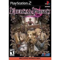 PlayStation 2 game cover for 'Eternal Poison' with characters and text.