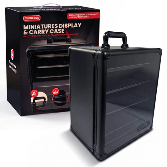 Evoretro Aluminum Miniatures Display and Carry Case with 5 Metal Trays