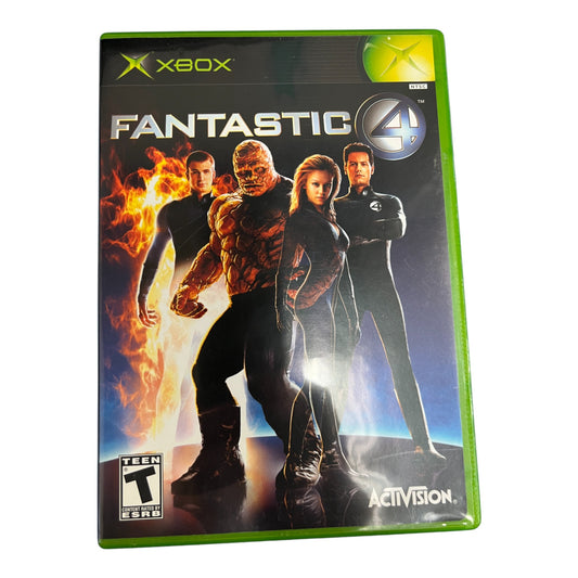 Xbox game cover for 'Fantastic 4' featuring superhero characters.