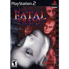 Game case for 'Fatal Frame' on PlayStation 2 with a horror-themed cover featuring a face and text.