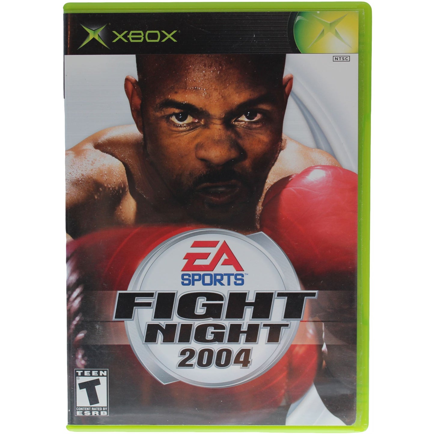 Xbox game cover for 'Fight Night 2004' featuring a boxer with red gloves.