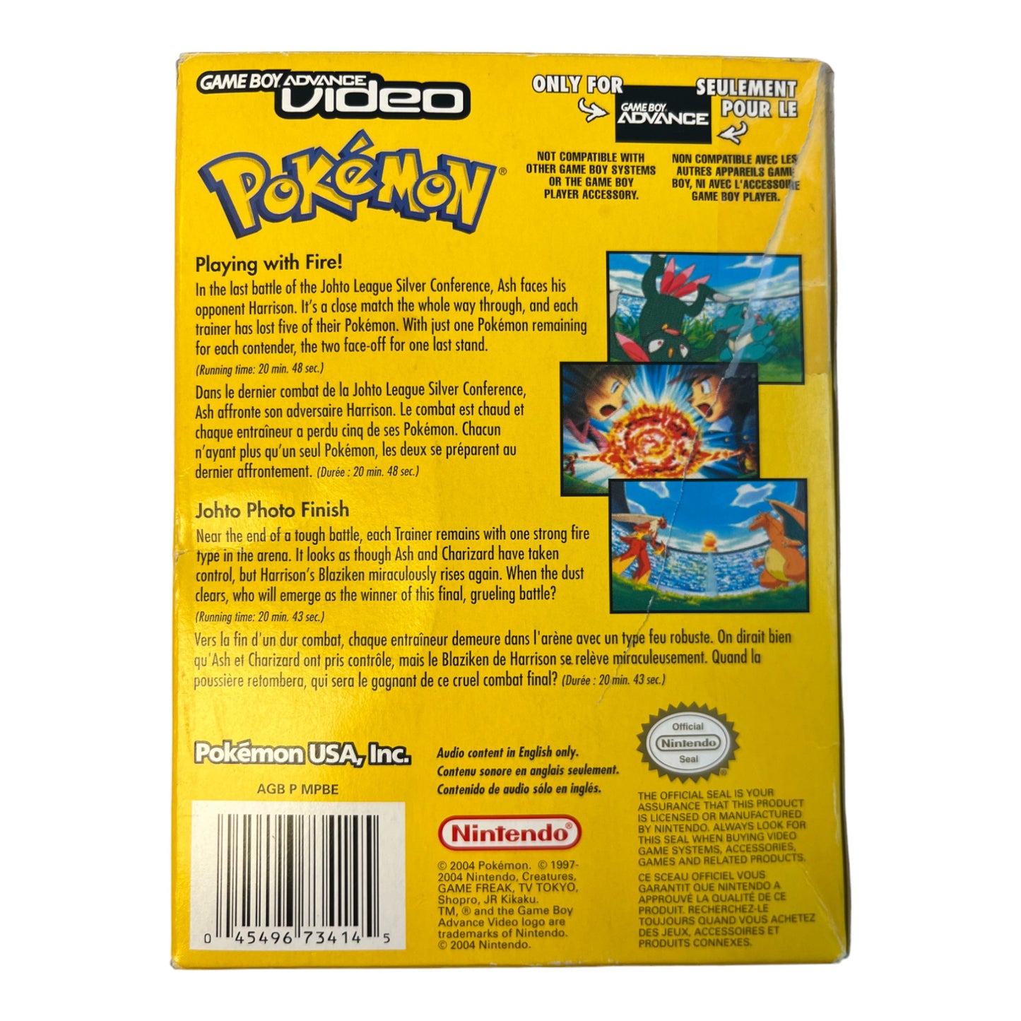 GBA Video Pokemon Johto Photo Finish and Playing with Fire (GBA)