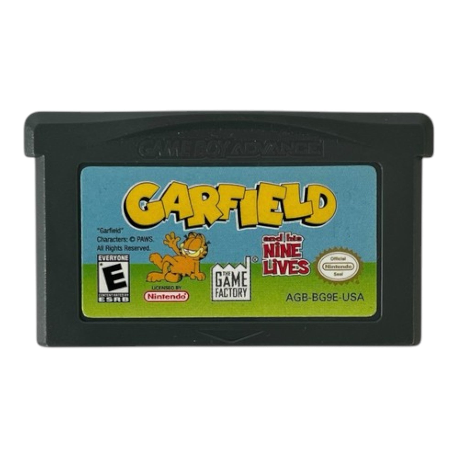 Garfield game cartridge for Game Boy Advance on a white background