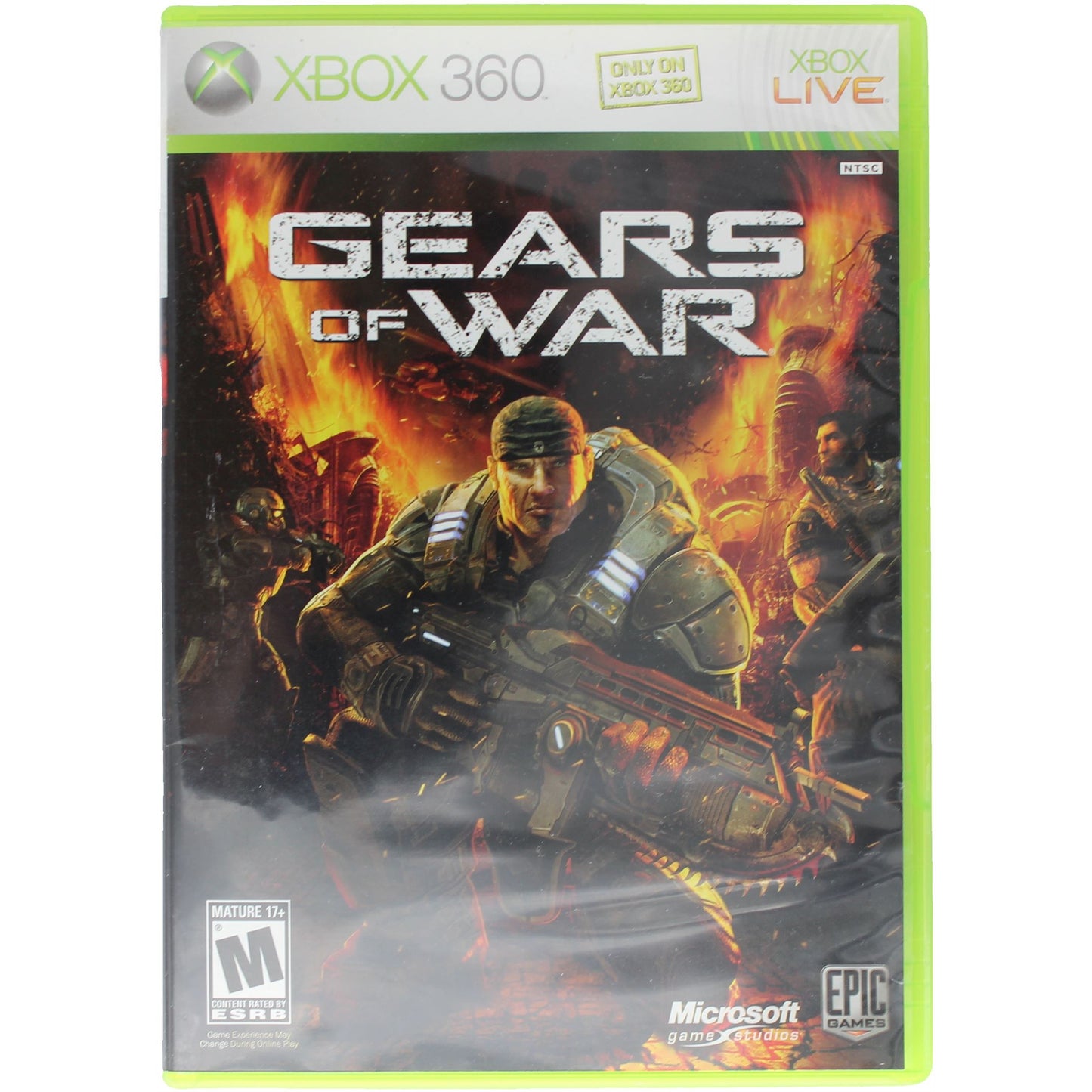 Gears of War game case for Xbox 360 on a white background